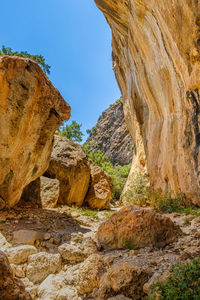 Rock formations on sunny day