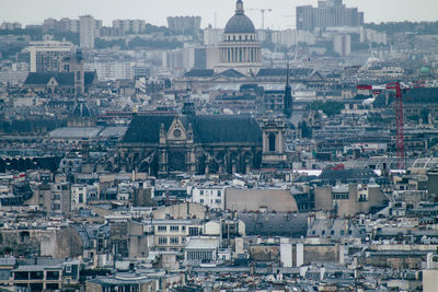 High angle view of buildings in city