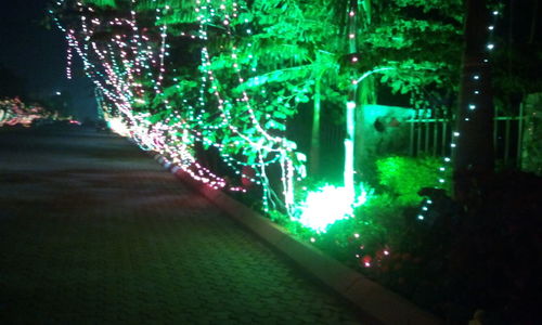 Illuminated building at night