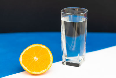 Close-up of drink in glass on table