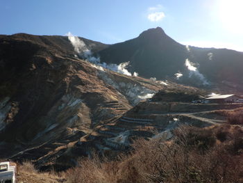 Scenic view of mountains against sky