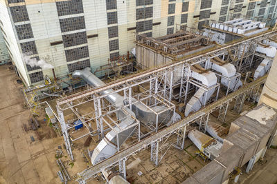 High angle view of construction site in city