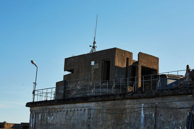 Low angle view of building against clear sky