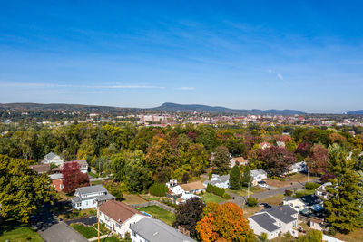 Aerial view of holyoke, ma captured by drone in chicopee