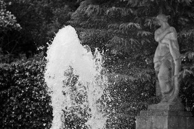 Water splashing in fountain