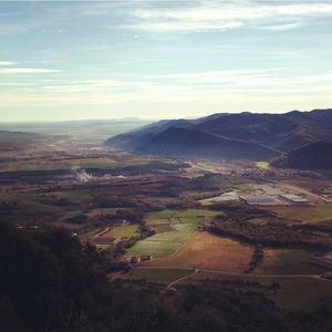 High angle view of mountain range