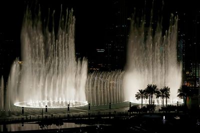 View of fountain at night