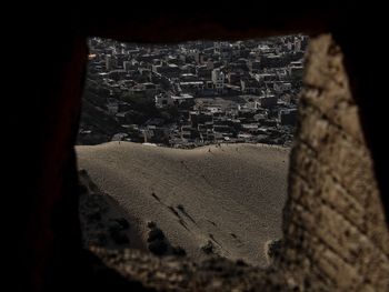 View of buildings at night