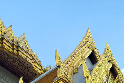 Low angle view of temple against clear sky