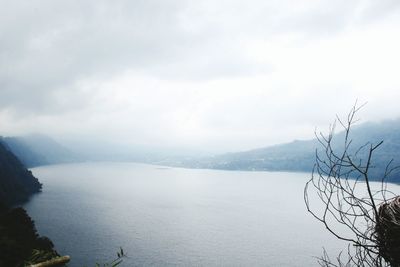 Scenic view of sea against sky during winter