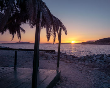 Sunset shot taken at a wooden hut in punta is molentis in villasimius, sardinia