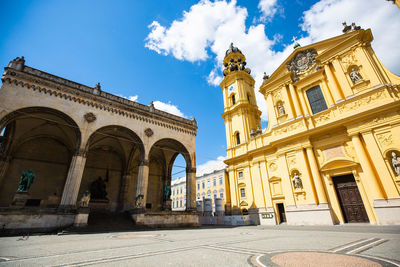 Low angle view of historical building against sky