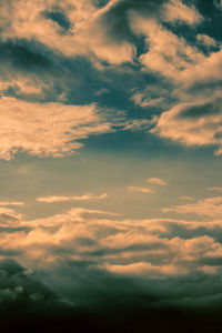 Low angle view of sky during sunset