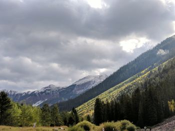 Scenic view of mountains against sky