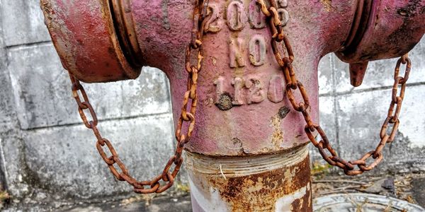 Close-up of rusty sculpture