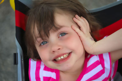 Portrait of cute girl smiling