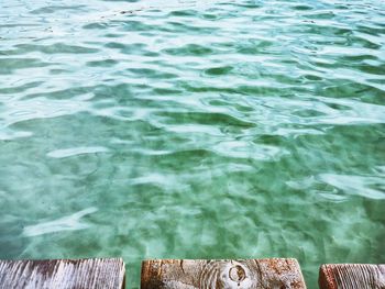 High angle view of pier over sea