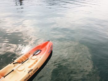 High angle view of nautical vessel on sea