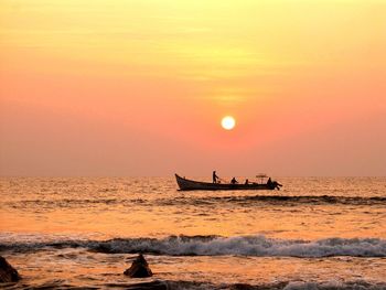 Scenic view of sunset over sea