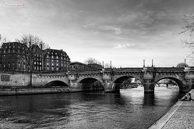Arch bridge over river