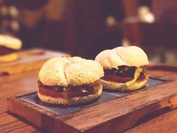 Close-up of bread on table