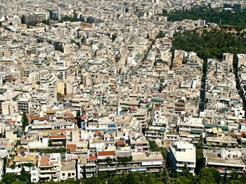 High angle shot of townscape