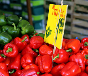 Close-up of tomatoes for sale in market