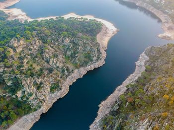 High angle view of lake