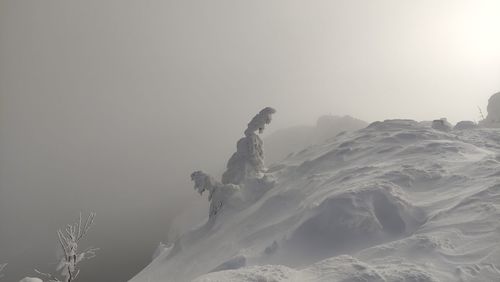 Scenic view of snowcapped mountain against sky