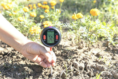 Measuring temperature, moisture content of the soil, environmental humidity and illumination