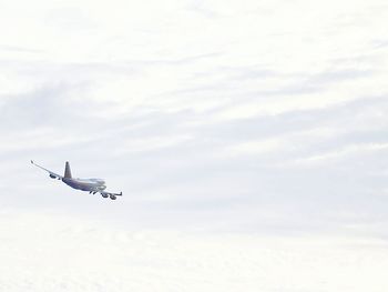 Airplane flying against sky