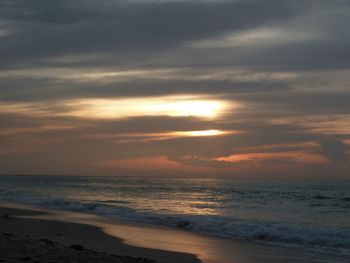 Scenic view of sea at sunset