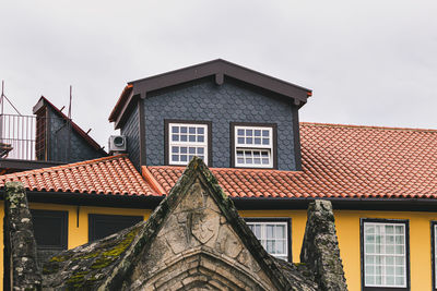 Low angle view of residential building against sky