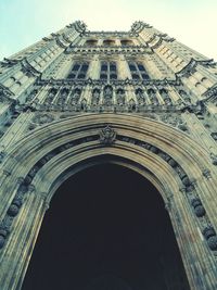 Low angle view of tower against sky