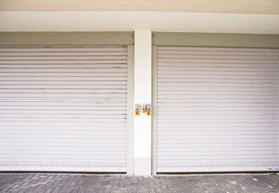 Closed shutters of garage