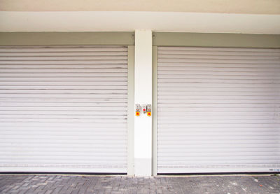 Closed shutters of garage