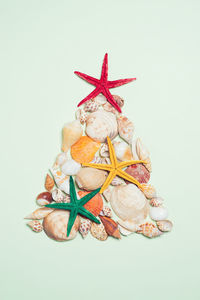 Close-up of christmas decoration against white background