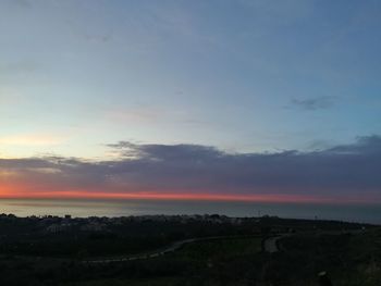 Scenic view of landscape against sky during sunset