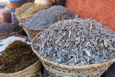 Close-up of dried for sale in market