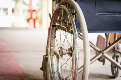 Close-up of bicycle wheel