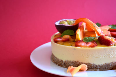 Close-up of fruit salad in bowl