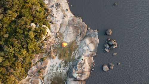 High angle view of beach