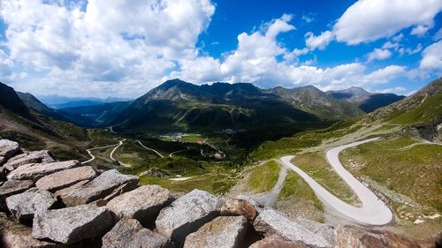 Scenic view of mountains against sky