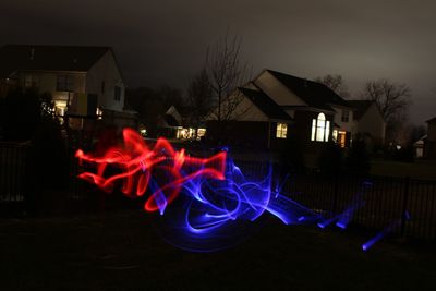 View of illuminated lights at night