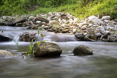 Stream flowing through rocks