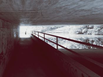 Bridge over footpath during winter
