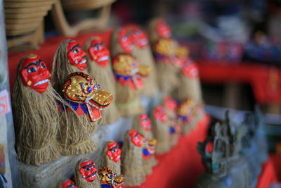 Close-up of red for sale in market