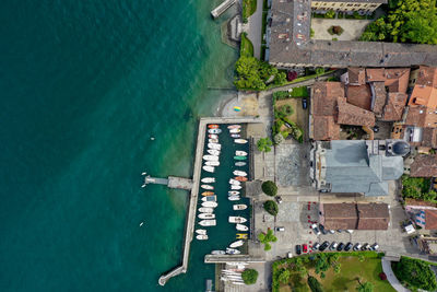 High angle view of swimming pool in building