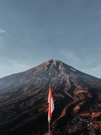 Indonesian flag on sikendil hill