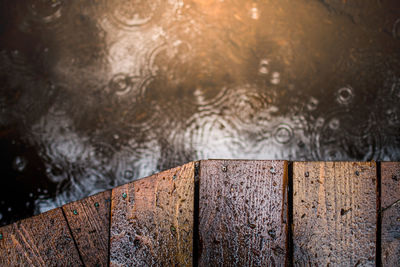 Directly above shot of pier over lake